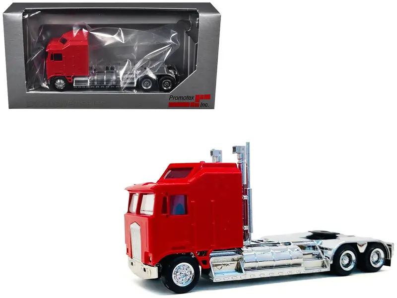 Kenworth K100 With 5-Bar Grill And Xxl Chassis Red 1/87 (Ho) Plastic Model By Promotex 1
