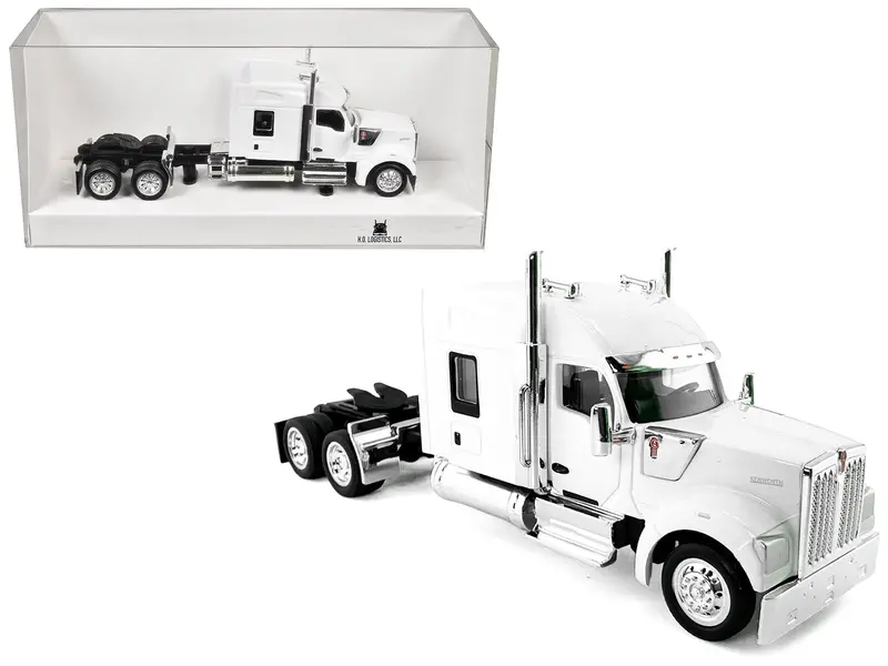 Kenworth W990 With Stand Up Sleeper Cab White 1/87 (Ho) Plastic Model Car By Ho Logistics 1