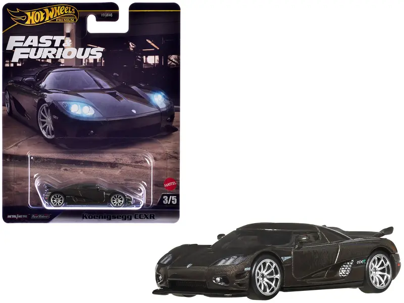 Koenigsegg Ccxr Dark Gray Metallic "Fast Five" (2011) Movie "Fast & Furious" Series Diecast Model Car By Hot Wheels 1