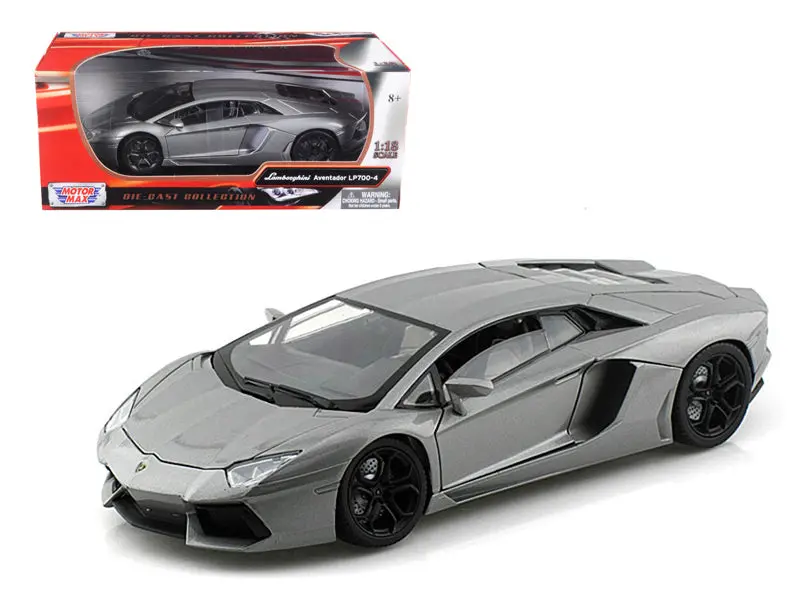 Lamborghini Aventador Lp700-4 Gray Metallic 1/18 Diecast Model Car By Motormax 1