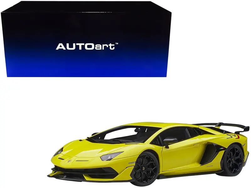 Lamborghini Aventador Svj Giallo Tenerife / Pearl Yellow 1/18 Model Car By Autoart 1