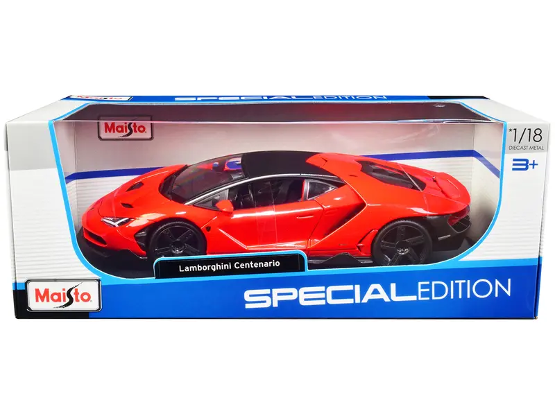 Lamborghini Centenario Orange With Matt Black Top "Special Edition" 1/18 Diecast Model Car By Maisto 1