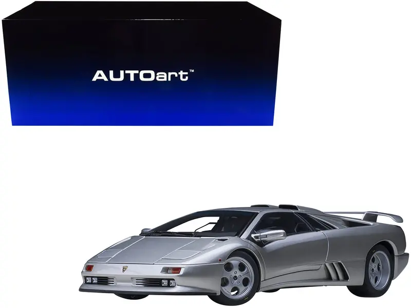 Lamborghini Diablo Se30 Jota Titanio Silver Metallic 1/18 Model Car By Autoart 1