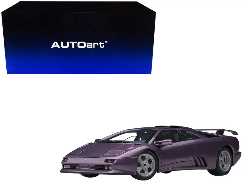 Lamborghini Diablo Se30 Jota Viola Se30 / Purple Metallic With Blue Interior 1/18 Model Car By Autoart 1
