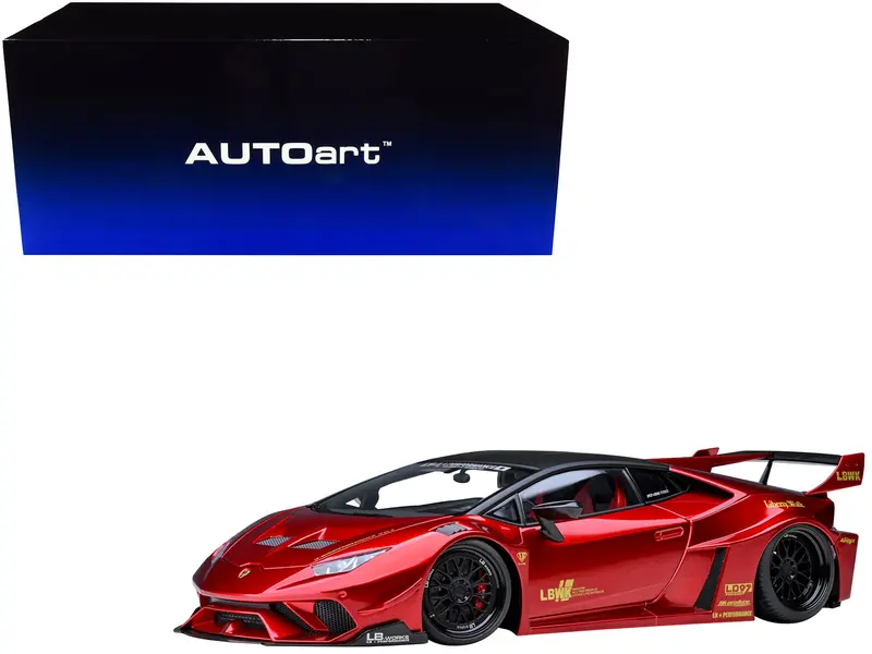 Lamborghini Huracan Gt "Lb-Silhouette Works" Hyper Red Metallic With Black Top 1/18 Model Car By Autoart 1