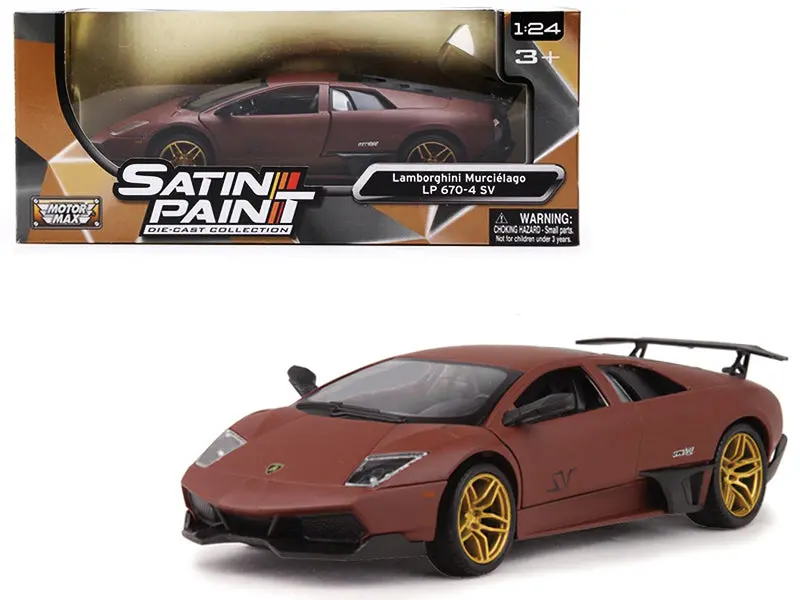 Lamborghini Murcielago Lp 670-4 Sv Matte Brown 1/24 Diecast Model Car By Motormax 1