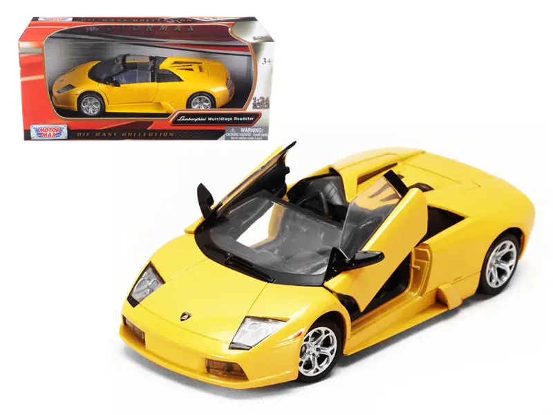 Lamborghini Murcielago Roadster Yellow Metallic 1/24 Diecast Model Car By Motormax 1