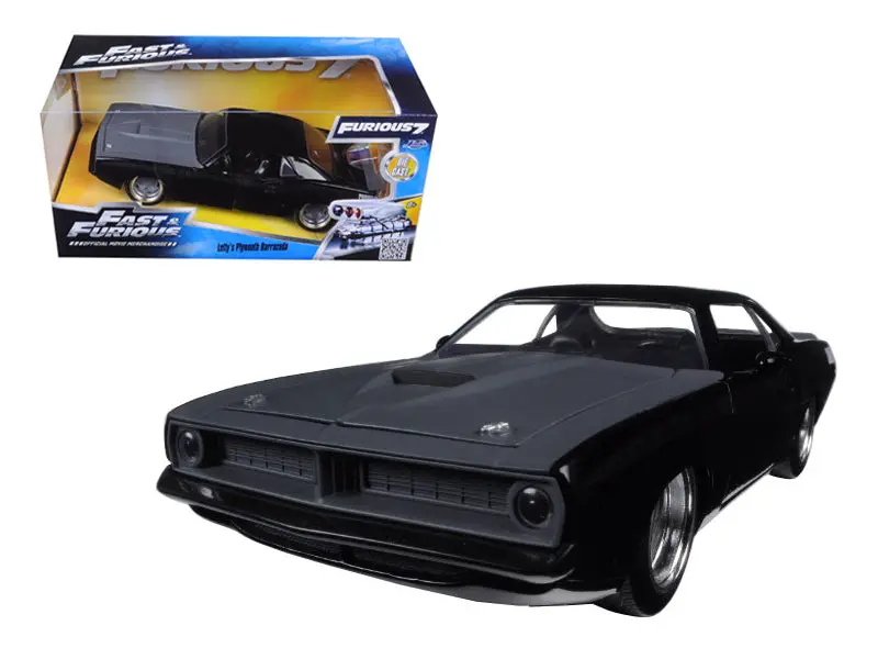 Letty's Plymouth Barracuda Matt Black "Fast & Furious 7" Movie 1/24 Diecast Model Car By Jada 1