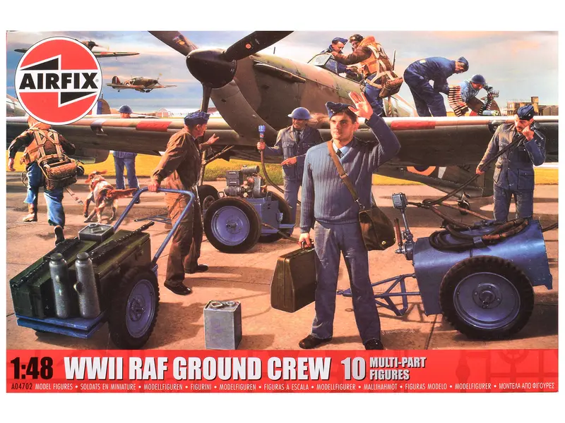 Level 1 Model Kit Wwii Raf Ground Crew Figure And Accessory Set 1/48 Plastic Model Kit By Airfix 1