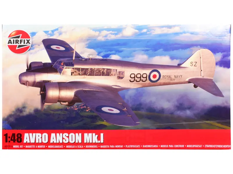 Level 3 Model Kit Avro Anson Mk.I Aircraft With 3 Scheme Options 1/48 Plastic Model Kit By Airfix 1