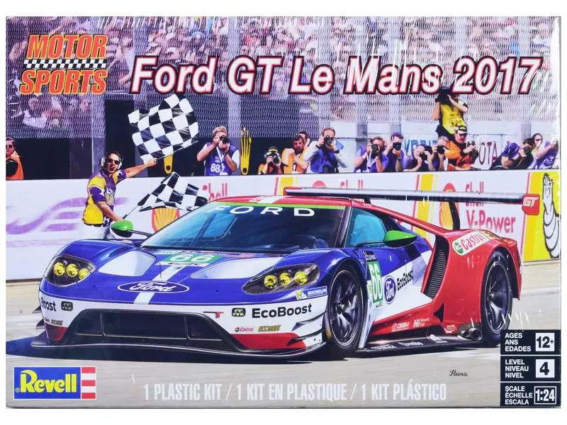 Level 4 Model Kit Ford Gt "24 Hours Of Le Mans" (2017) 1/24 Scale Model By Revell 1