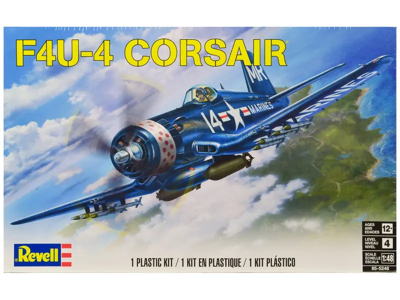 Level 4 Model Kit Vought F4u-4 Corsair Fighter Aircraft 1/48 Scale Model By Revell 1