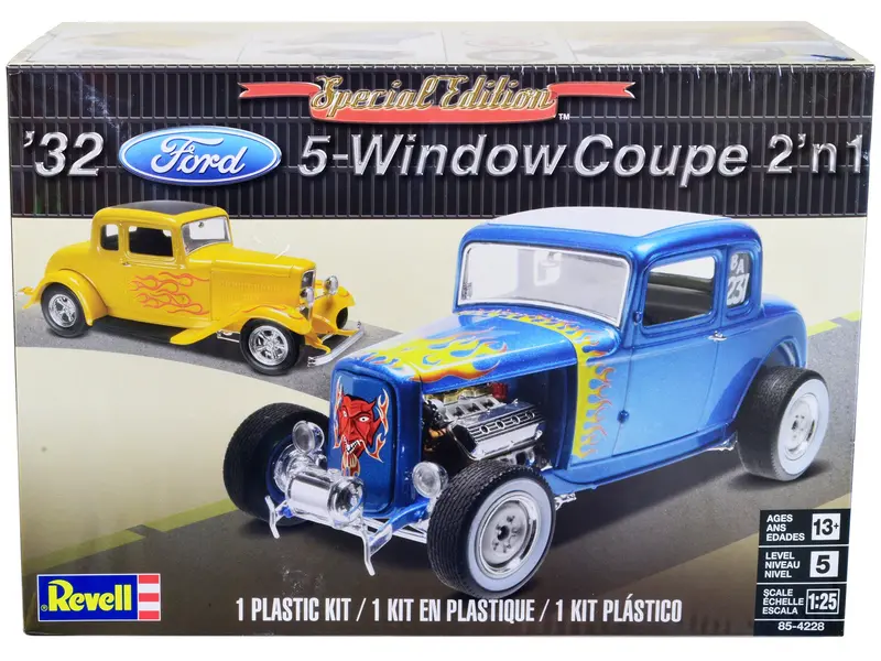 Level 5 Model Kit 1932 Ford 5-Window Coupe 2-In-1 Kit 1/25 Scale Model By Revell 1
