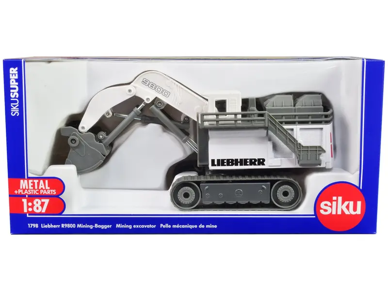 Liebherr R9800 Mining Excavator White And Gray 1/87 (Ho) Diecast Model By Siku 1