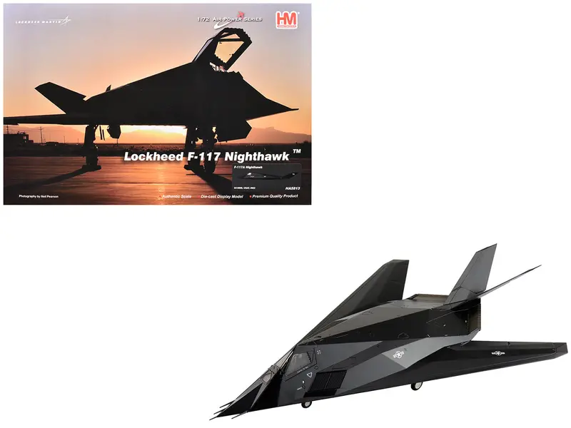 Lockheed F-117A Nighthawk Stealth Aircraft "84-0809" (2022) United States Air Force "Air Power Series" 1/72 Diecast Model By Hobby Master 1