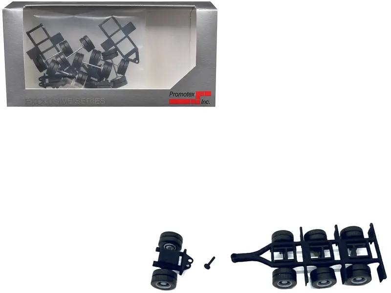 Lowboy Tri-Axle Booster With Integrated Rear Axle And Fenders (2 Sets) 1/87 (Ho) Plastic Model By Promotex 1