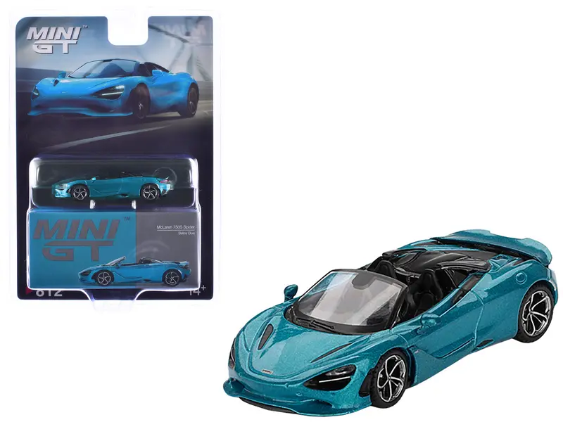 Mclaren 750S Spider Belize Blue Metallic Limited Edition 1/64 Diecast Model Car By Mini Gt 1