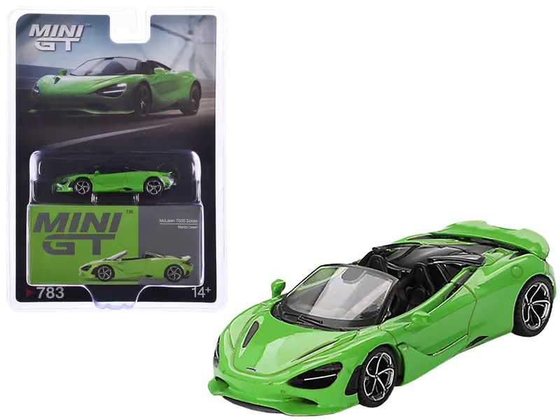 Mclaren 750S Spider Mantis Green Limited Edition 1/64 Diecast Model Car By Mini Gt 1