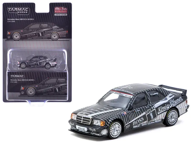 Mercedes-Benz 190 E 2.5-16 Evo 1 #1 Klaus Ludwig "Deutsche Tourenwagen Meisterschaft (Dtm)" (1989) "Global64" Series 1/64 Diecast Model By Tarmac Works 1