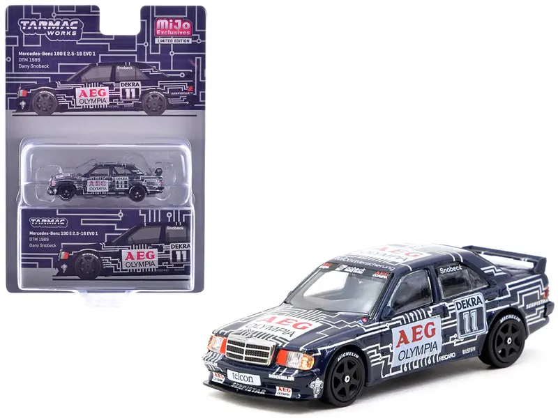 Mercedes-Benz 190 E 2.5-16 Evo 1 #11 Dany Snobeck "Deutsche Tourenwagen Meisterschaft (Dtm)" (1989) "Global64" Series 1/64 Diecast Model By Tarmac Works 1