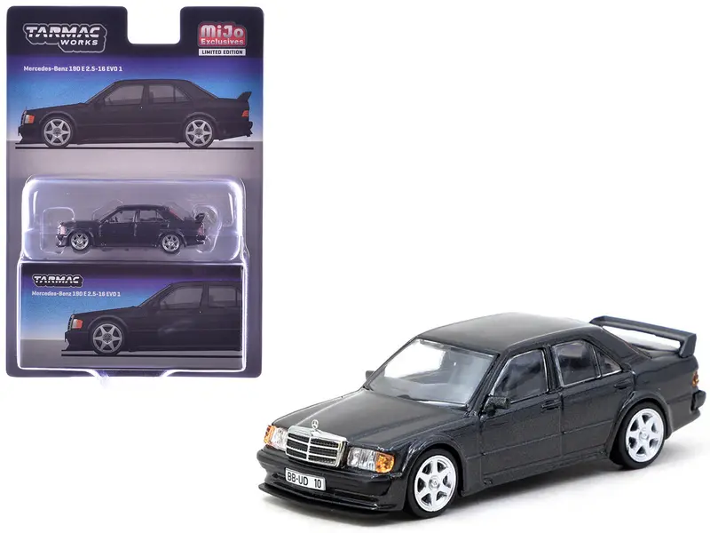 Mercedes-Benz 190 E 2.5-16 Evo 1 Blue-Black Metallic "Global64" Series 1/64 Diecast Model By Tarmac Works 1