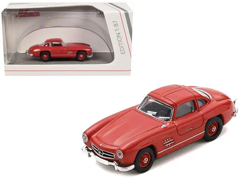 Mercedes-Benz 300 Sl Gullwing Coupe Red 1/87 (Ho) Diecast Model Car By Schuco 1
