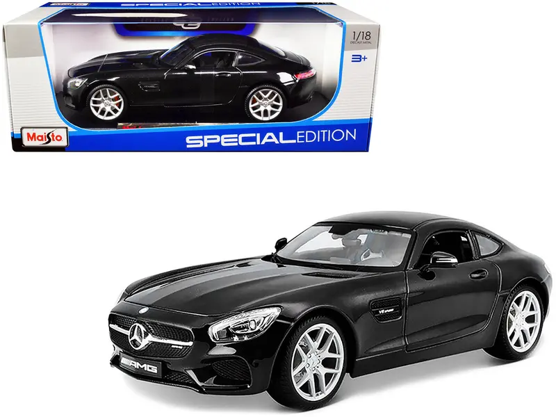 Mercedes Benz Amg Gt Black Metallic "Special Edition" 1/18 Diecast Model Car By Maisto 1