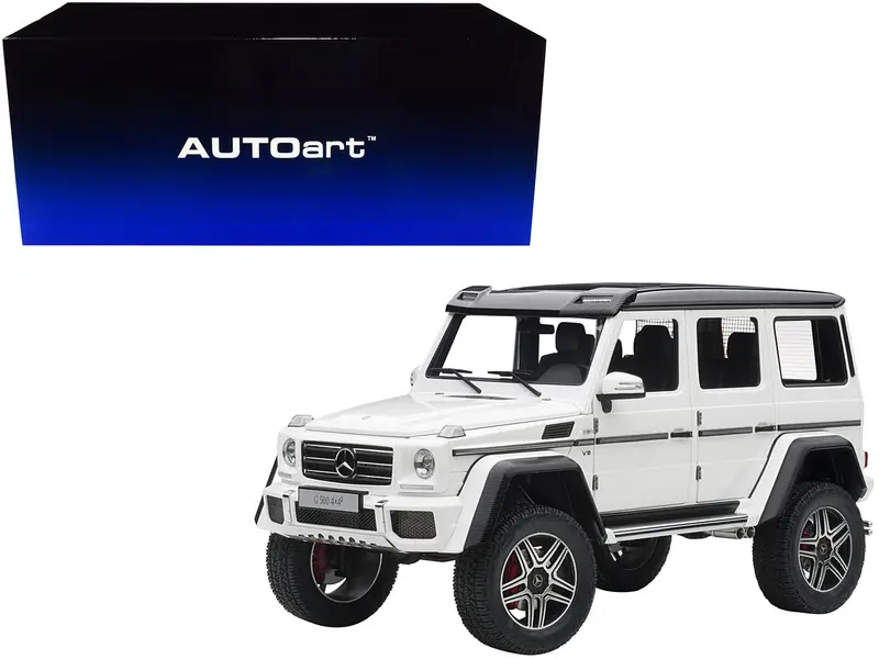 Mercedes Benz G500 4X4 2 Gloss White 1/18 Model Car By Autoart 1