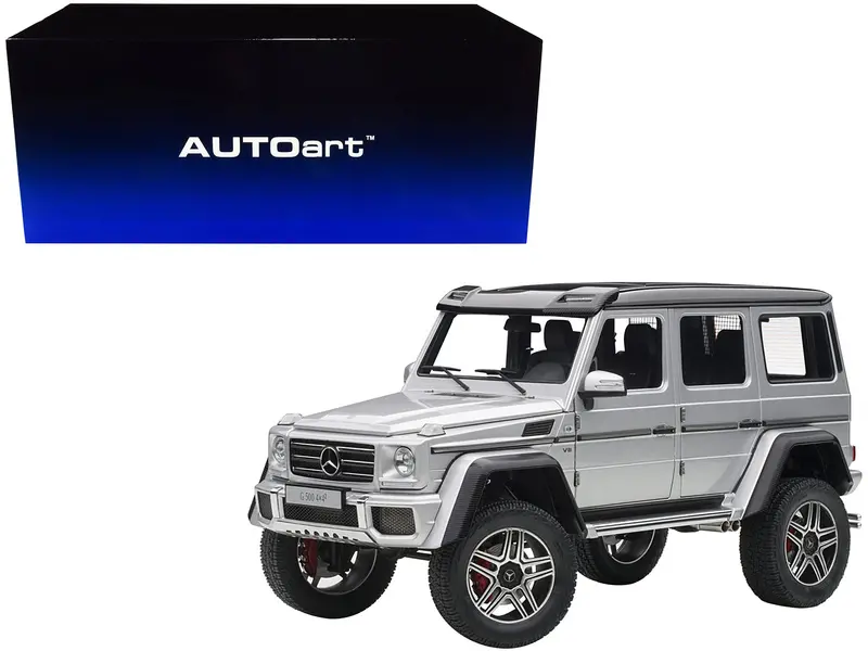 Mercedes Benz G500 4X4 2 Silver 1/18 Model Car By Autoart 1