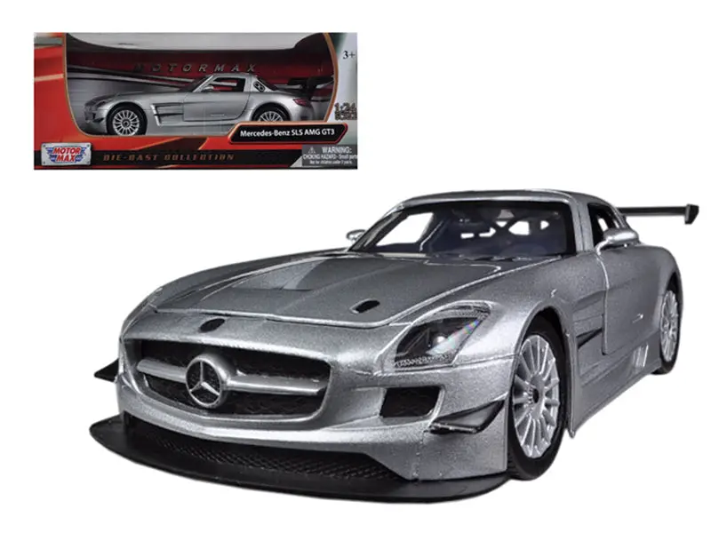 Mercedes Sls Amg Gt3 Silver 1/24 Diecast Car Model By Motormax 1