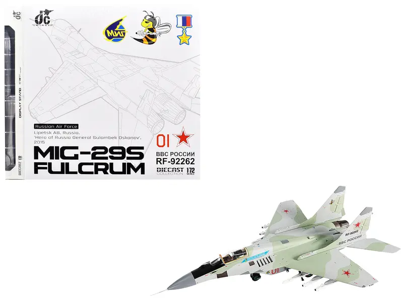 Mikoyan Mig-29S Fulcrum-C Fighter Aircraft "Hero Of Russia General Sulambek Oskanov Lipetsk Ab Russia" (2018) Russian Air Force 1/72 Diecast Model By Jc Wings 1