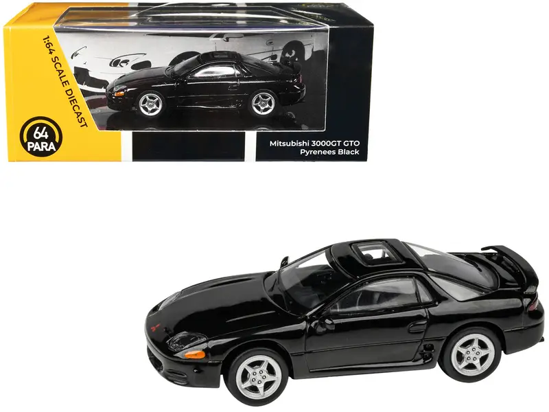 Mitsubishi 3000Gt Gto Pyrenees Black With Sunroof 1/64 Diecast Model Car By Paragon Models 1