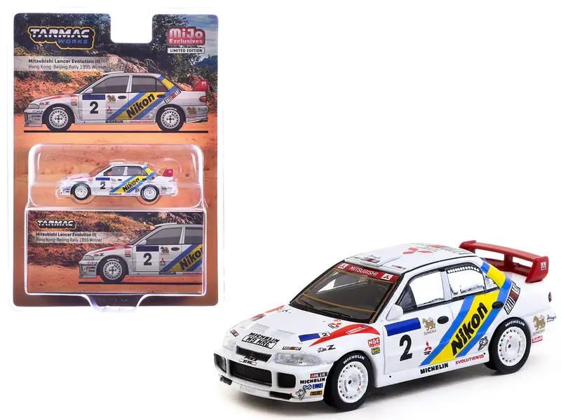 Mitsubishi Lancer Evolution Iii #2 Kenneth Eriksson - Staffan Parmander Winner "Hong Kong-Beijing Rally" (1995) "Global64" Series 1/64 Diecast Model By Tarmac Works 1