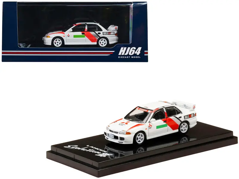 Mitsubishi Lancer Rs Evolution Iii Rhd (Right Hand Drive) Scortia White "Groupe A Promotion" 1/64 Diecast Model Car By Hobby Japan 1