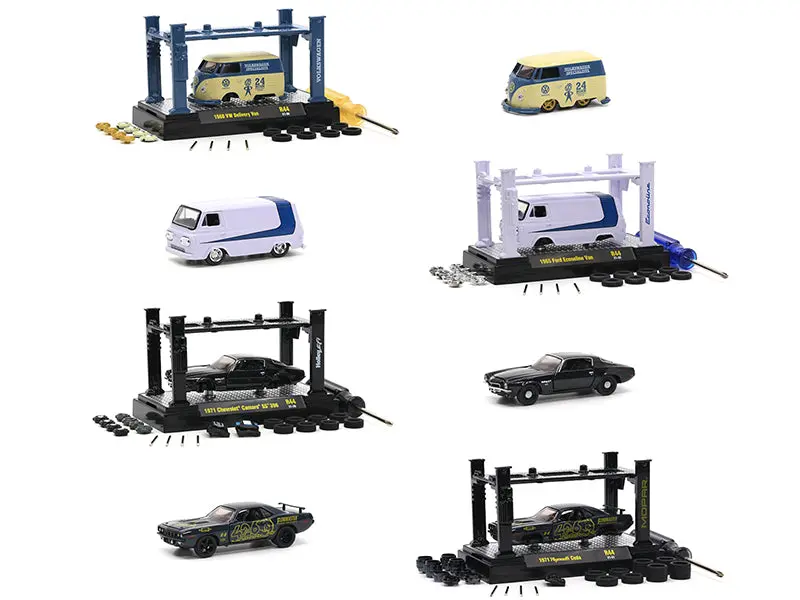 Model Kit 4 Piece Car Set Release 44 Limited Edition To 9400 Pieces Worldwide 1/64 Diecast Model Cars By M2 Machines 1