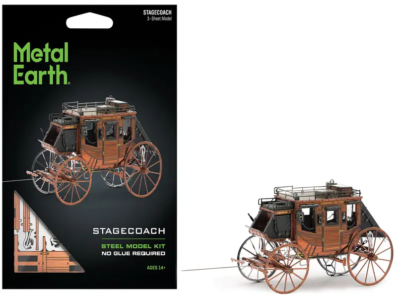 Model Kit Wild West Stagecoach (Moderate Difficulty) Steel Model By Metal Earth 1