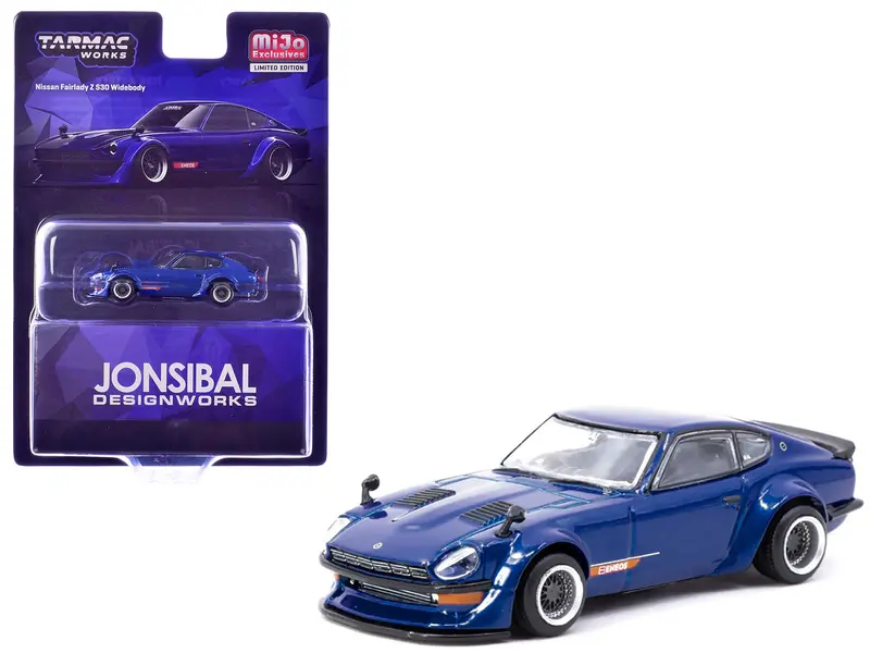 Nissan Fairlady Z S30 Widebody Rhd (Right Hand Drive) "Designed By Jon Sibal" Blue Metallic "Global64" Series 1/64 Diecast Model Car By Tarmac Works 1