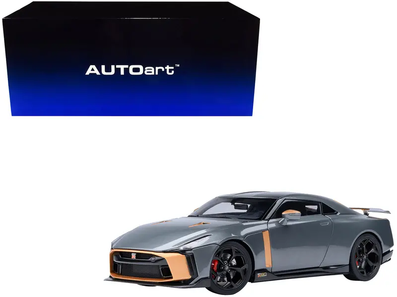 Nissan Gt-R50 By Italdesign "Goodwood Version" Liquid Kinetic Gray Metallic With Gold Accents 1/18 Model Car By Autoart 1
