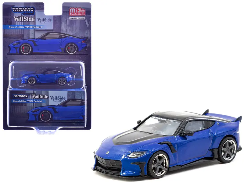 Nissan Veilside Ffz400 Fairlady Z Rhd (Right Hand Drive) Blue Metallic With Black Top "Global64" Series 1/64 Diecast Model By Tarmac Works 1