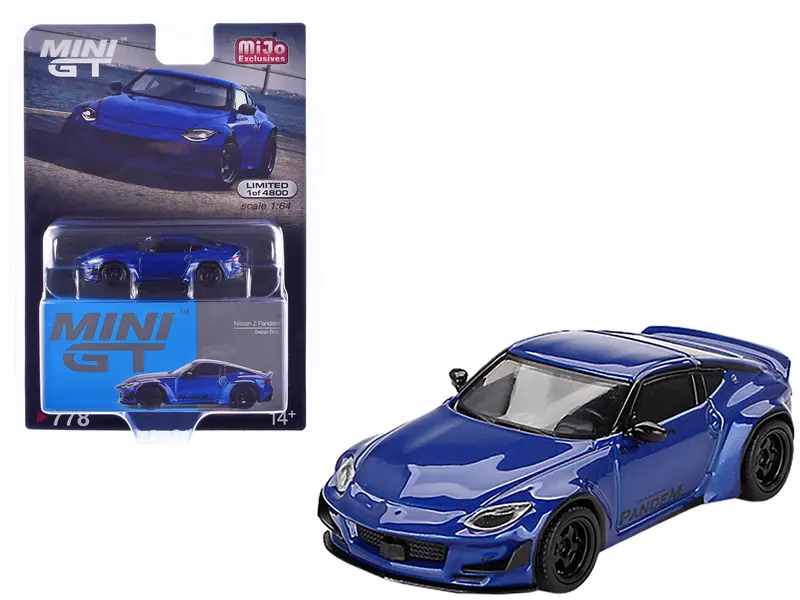 Nissan Z "Pandem" Seiran Blue Metallic Limited Edition To 4800 Pieces Worldwide 1/64 Diecast Model Car By Mini Gt 1