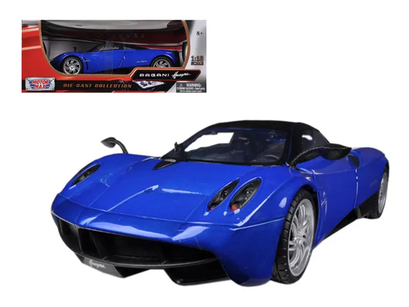 Pagani Huayra Blue With Black Top 1/18 Diecast Model Car By Motormax 1