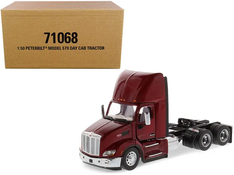 Peterbilt 579 Day Cab Truck Tractor Legendary Red "Transport Series" 1/50 Diecast Model By Diecast Masters 1