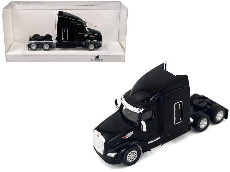 Peterbilt 579 Sleeper Cab Black 1/87 (Ho) Plastic Model Car By Ho Logistics 1