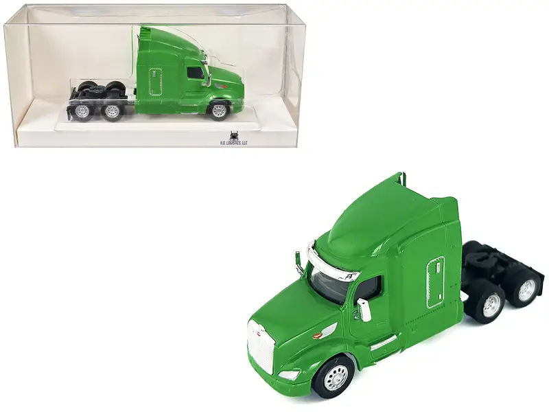 Peterbilt 579 Sleeper Cab Lime Green 1/87 (Ho) Plastic Model Car By Ho Logistics 1