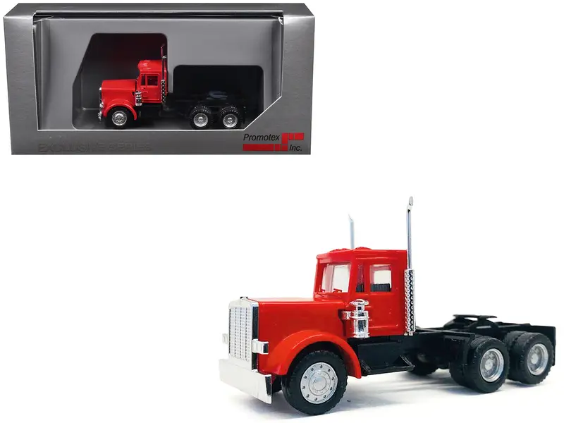 Peterbilt Short Day Cab With Updated Grill Red 1/87 (Ho) Plastic Model Car By Promotex 1