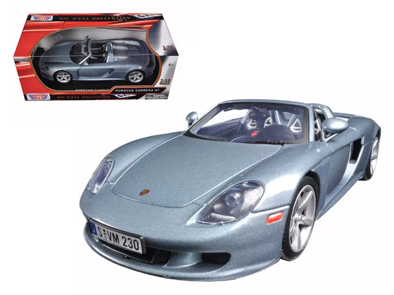 Porsche Carrera Gt Silver With Black Interior 1/18 Diecast Model Car By Motormax 1