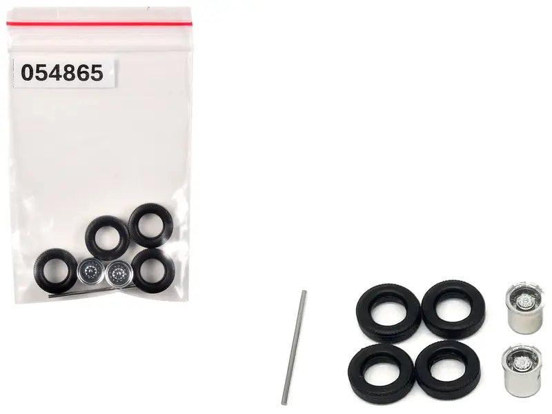 Rear Low Profile Wheelset Chrome 1/87 (Ho) Plastic Model By Promotex 1