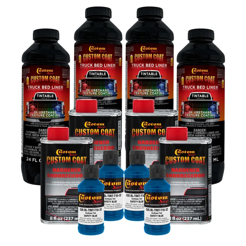Safety Blue 1 Gallon Urethane Spray-On Truck Bed Liner Kit -Easy Mixing, Just Shake, Shoot - Professional Durable Textured Protective Coating 1