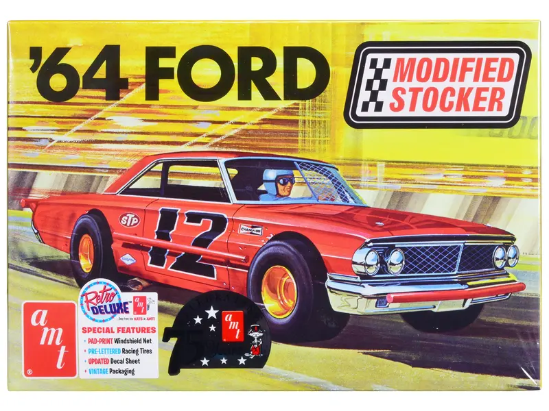 Skill 2 Model Kit 1964 Ford Galaxie "Modified Stocker" 1/25 Scale Model By Amt 1