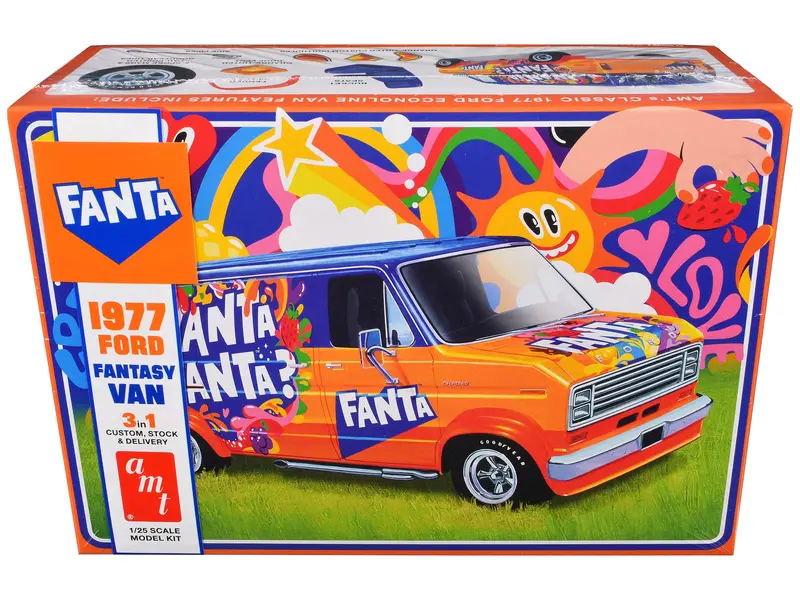 Skill 2 Model Kit 1977 Ford Custom Van "Fanta" 1/25 Scale Model By Amt 1